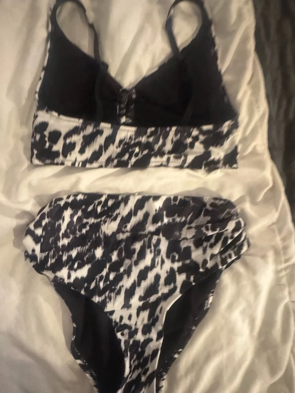 Bar III Black and White Leopard Print Bikini Set - Women Swim